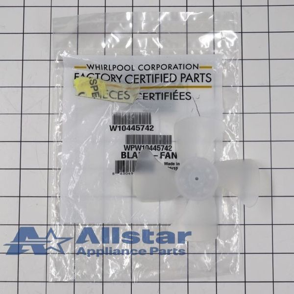 Whirlpool Freezer, Refrigerator Fan Blade WPW10445742