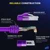 Maximm Cat 6 Ethernet Cable - 25 ft High-Speed LAN & Internet Patch Cable, UTP, 10Gbps, 550MHz - Purple