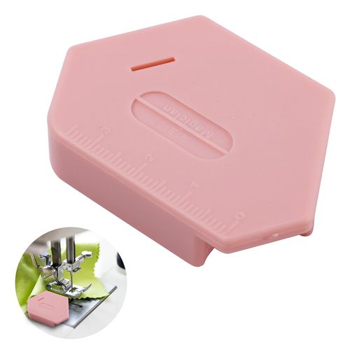 Magnetic Seam Guide for Sewing Machine, Polygonal Magnetic Sewing Guide with Scale Universal Hemmer Guide Multifunctional Sewing Machine Accessories and Supplies (Pink)