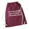 Flox Creative Maroon Drawstring Bag Favourite Oranges Chocolate Ones