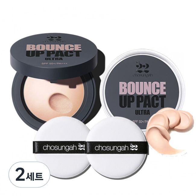 Chosungah22 Bounce Up Pact Ultra Original + Refill Set, No. 1 Light Beige, 1 set