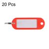 sourcing map Plastic Key Tags with Split Ring Keychain ID Luggage Label Window 60x21mm, Red 20Pcs