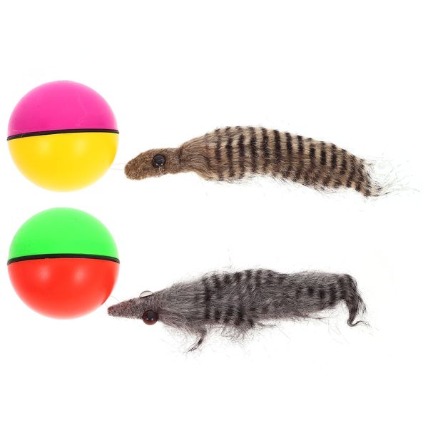 Baluue Weazal Ball, 2pcs Rolling Ferret Toy, Interactive Dog Toys, Rolling Ball Dog Toy, Kitten Balls Cat Exercise Weasel Ball