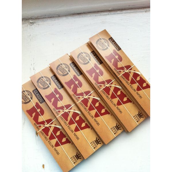 5 Pack of Raw Paper RAW King Size Slim Rolling Papers = 160 Papers ITK_Trade(1)