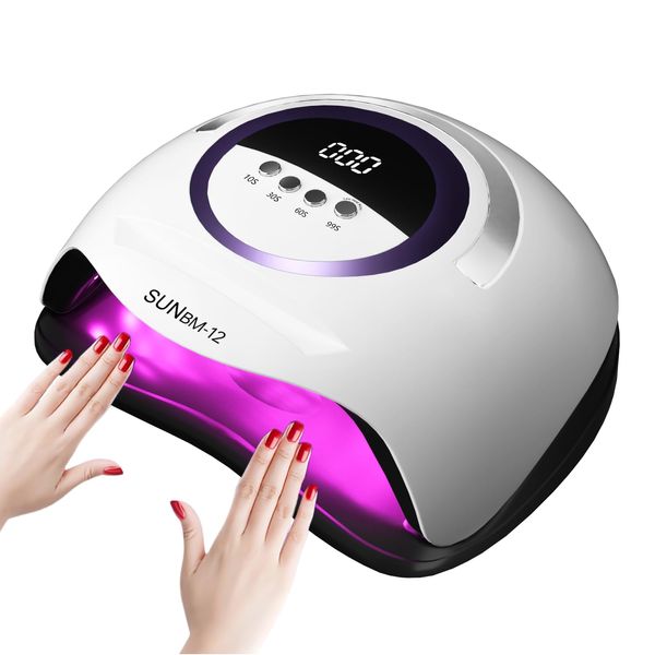 UV LED Nail Lamp with 72 Beads, 300W Nail Curing Lamps for Gel Polish with Automatic Sensor/4 Timer Setting,Led Nail Dryer, Professional Nail Art Drying Tools for Fingernail and Toenail