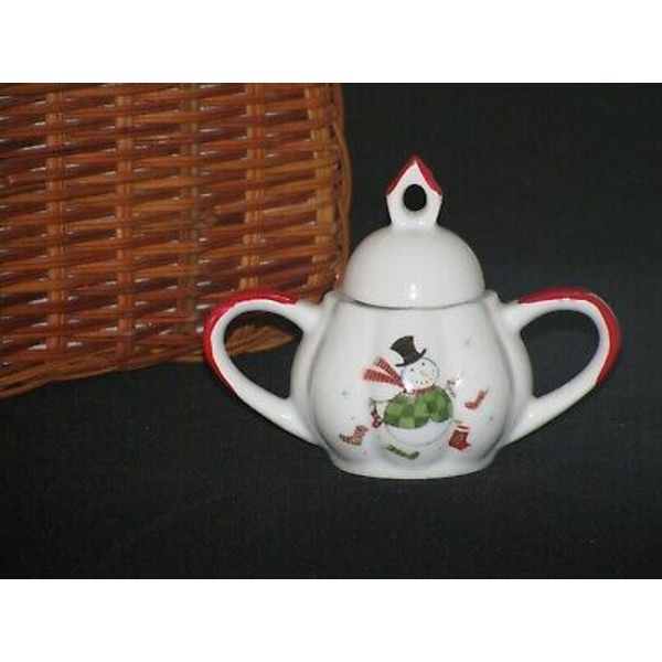 Delton REPLACEMENT SUGAR BOWL for Children's Porcelain Tea Set SNOWMAN