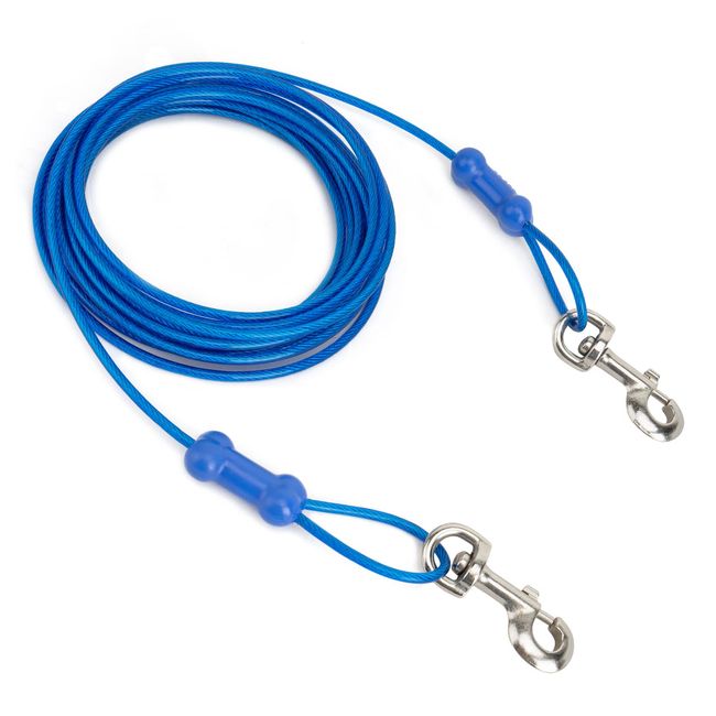 petphabet 10ft Kabelleine für Hunde bis 45kg, Haustier Tie-Out Leinen, Tie-Out Kabel Heavy Duty Dogs Kettenleinen für Hunde 3 Blau