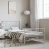 SKM Bed Frame White Steel Single Modern Bed Frame Rectangular,White (Weight 30.64KG)