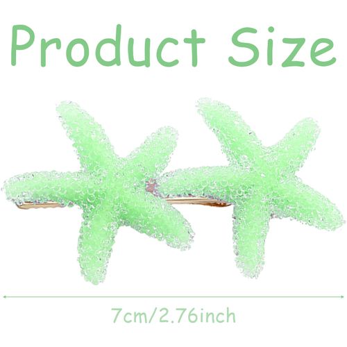 8 Pcs Double Starfish Hair Clips, Glitter Sea Star Hair Clips Hair Alligator Clip Hair Barrettes Mermaid Hair Accessories for Women Girls