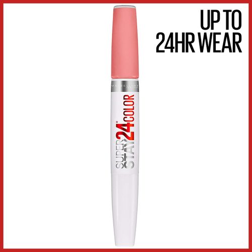 Maybelline Super Stay 24, 2-Step Liquid Lipstick Makeup, Long Lasting Highly Pigmented Color with Moisturizing Balm, All Night Apricot, Nude Orange, 1 Count
