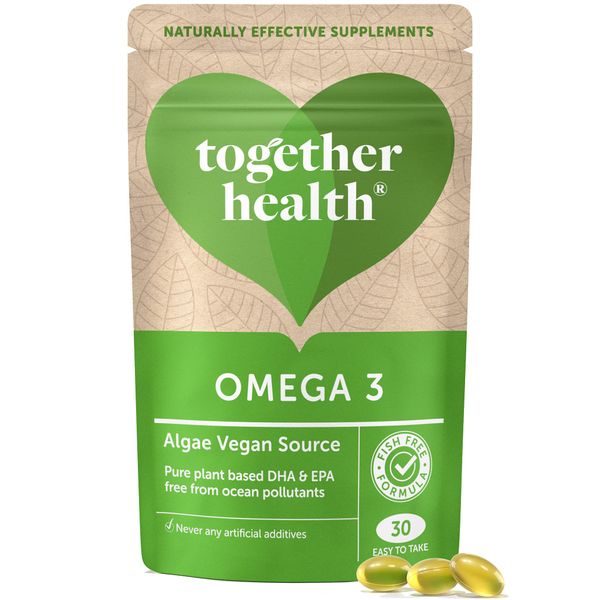 Algae Omega 3 – Together Health – Pure Algae Omega 3 – Unique Plant Source of DHA & EPA – Vegan Friendly - Made in The UK – Pack of 3-90 Softgels