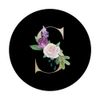 Letter S Initial Alphabet Monogram Floral Purple Flower PopSockets Swappable PopGrip