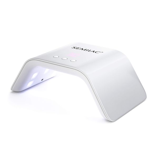 Semilac UV LED Lamp for Gel Nail Polish | 36 W | White Bridge Shape | Nail Dryer with Motion Sensor | 3 Curing Modes and Low Heat Mode | Nail Lamp for Professionals and Home Manicure and Pedicure