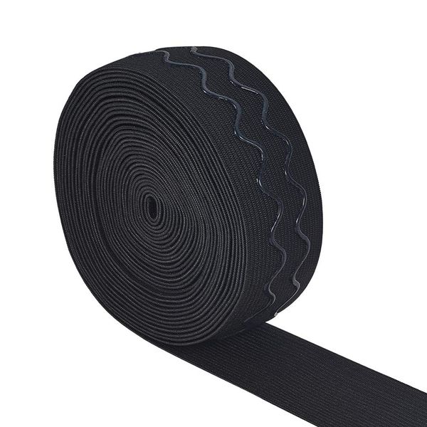BENECREAT 6 Yards 36 mm breites rutschfestes Silikon Gummiband zum Nähen von Kleidungsstücken, schwarz