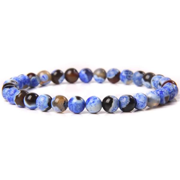 Hemasa 6mm Natural Stone Beads Bracelet/Blue Tiger Eye/lapis lazuli Beads Stretchable Bracelet Fire Agate