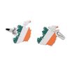 Ireland Map Outline with Irish Flag Design Cufflinks, Presented in a Box