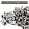 Wkmamo 120 Pcs M8 Rivet Nuts, 304 Stainless Steel Threaded Rivetnut Insert Nutsert, Flat Head Threaded Rivetnut Insert Rivnut Assortment Kit