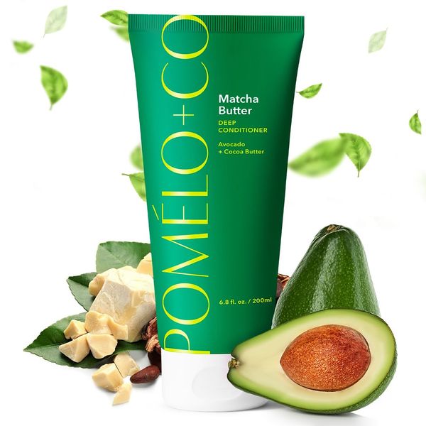 Pomélo+Co. 92,2% Natürliche, Pflegende Spülung Matcha/Für Weiches Haar/Conditioner Haar, Spülung Haare, Haarspülung, Haarpflege für trockenes Haar / 200ml / MATCHA BUTTER