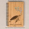 Sea Turtle Personalized Wood Journal - Bamboo, Alder, Birch Options