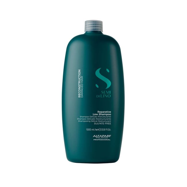 Alfaparf Milano Semi di Lino Reconstruction Reparative Shampoo for Damaged Hair - Sulfate and Paraffin Free - Safe on Color Treated Hair - Vegan Formula - Professional Hair Repair - 33.8 fl. oz.