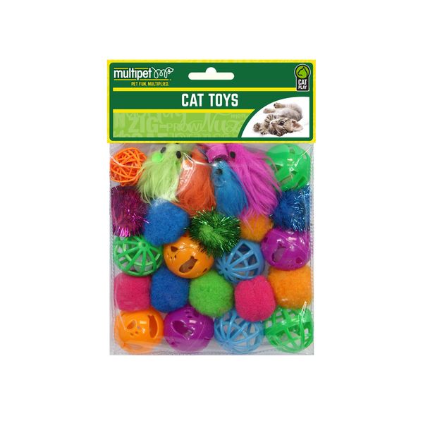 Multipet 24pc Cat Toy Value Pack, 20640-1, Assorted