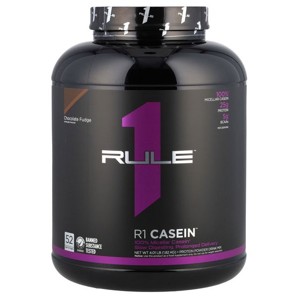 R1 Casein, Protein Powder Drink Mix, Chocolate Fudge, 4.01 lb (1.82 kg)