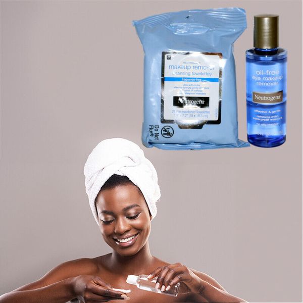 Set: Neutrogena Oil-Free Liquid Eye Makeup Remover & Cleansing Towelettes Wipes