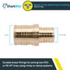SharkBite 2 x 1-1/2 Inch Brass Crimp Reducing Coupling, PEX Pipe, PE-RT, UC015441