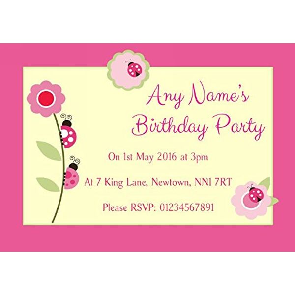 Kids Personalised Birthday Children's Party Invitations