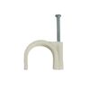 White Round Cable Clips with Fixing Nail K-Type 50pcs (22mm)