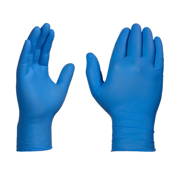 X3 Blue Nitrile Disposable Industrial Gloves, 3 Mil, Latex/Powder-Free, Food-Safe, Non-Sterile, Textured, Small, Box of 100