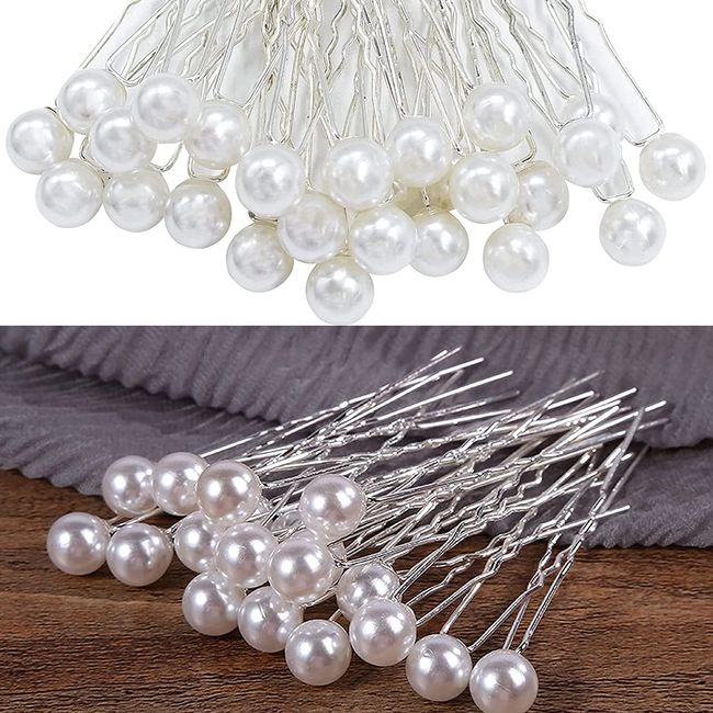 20pcs Women Flower Hairpin Stick Wedding Bridal Crystal Pearl