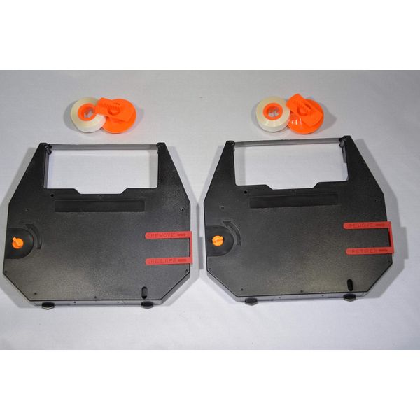 FJA Products Compatible Typewriter Ribbon & Correction Spools for Royal Scriptor/Scriptor II Typewriters. The Package Includes 2 Black Typewriter Cassettes and 2 Lift Off Correction Spools