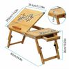 Adjustable Bamboo Laptop Folding Lap Desk Notebook Bed Tray Table Portable Stand