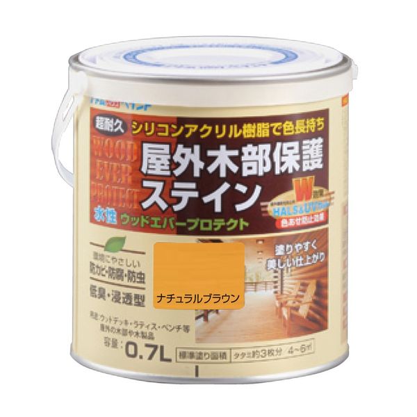 atomuhausupeinto Water-Based uddoeba-purotekuto (Durable) Stain 0.7l Natural Brown