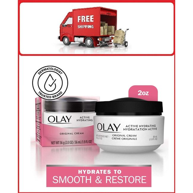 Olay Active Hydrating Face Cream for Women, Fights Fine Lines & Wrinkles for Dry