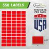 Royal Green Removable Stickers 550 Pack, Neon Green 2.5cm x 1.6cm Rectangular Labels