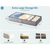 2-Pack under Bed Storage Bins 4.5 Inch Low Profile Organizer with Sturdy Sides