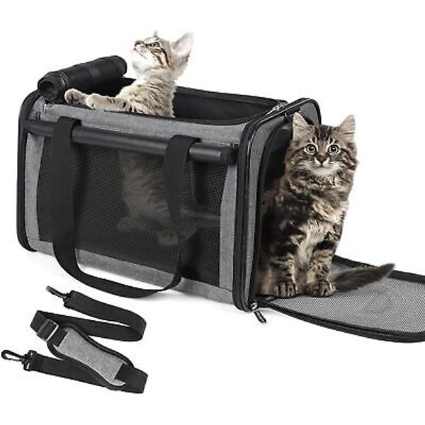 YUDODO 25 lbs Lightproof Pet Carriers 17.5"L x 11.0"W x 11.0"H, Grey green