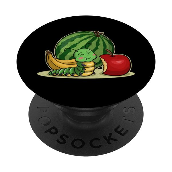 Caterpillar Eating Fruits PopSockets Swappable PopGrip