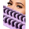 wiwoseo Fluffy Lashes Extension Strip Eyelashes Fairy Thick Volume Eyelashes Cat Eyes Lashes 16MM Natural Wispy Fluffy Faux Mink Lashes 10 Pairs False Eyelashes