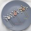 Unicra Bride Wedding Hair Pins Silver Flower Crystal Headpiece Bridal Rhinestone Hair Accessories for Women and Girls (Pack of 3) (Silver)