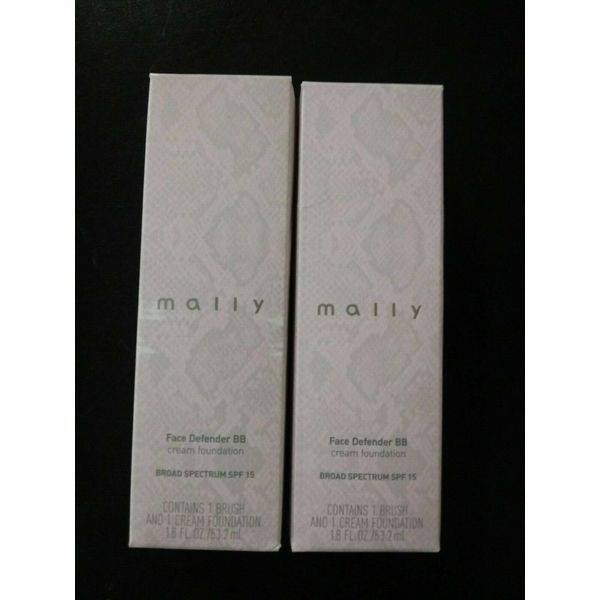 2 Pack Mally Face Defender BB Cream Foundation SPF 15 - Fair - 1.8 oz Each