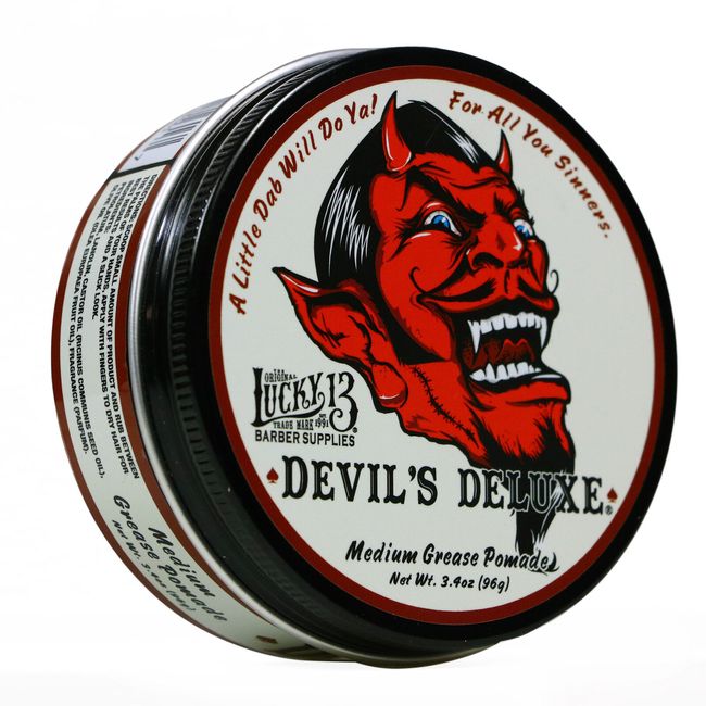 LUCKY 13 Devil's Deluxe Medium Grease Pomade 3.4oz NEW