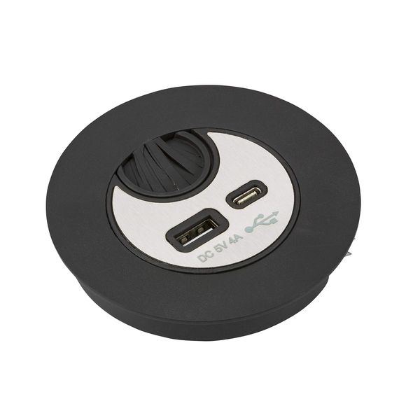 Knightsbridge SK0012 Desk Mount USB Charger 4A, Black
