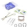 12PCS Septum Piercing Kit,Piercing Kit for Septum Clicker Nose Ring Hoop Horseshoe Circular Barbell Mixed-size 316L Surgical Steel Piercing Needles, Gloves, Forceps, Body Piercing Tool Kit