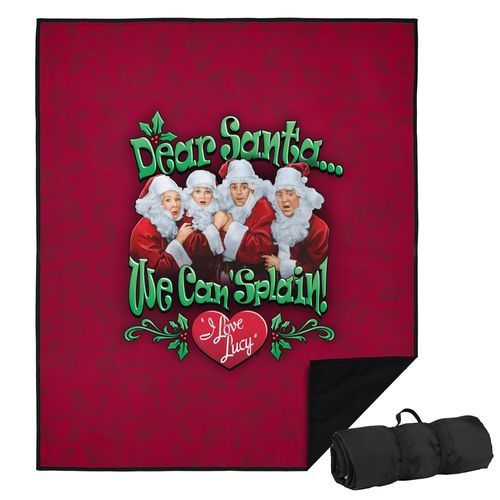 LOGOVISION I Love Lucy Picnic Outdoor Blanket, 50"x60" Dear Santa, Foldable Blanket for Picnic, Beach, Camping, Park, Tailgate
