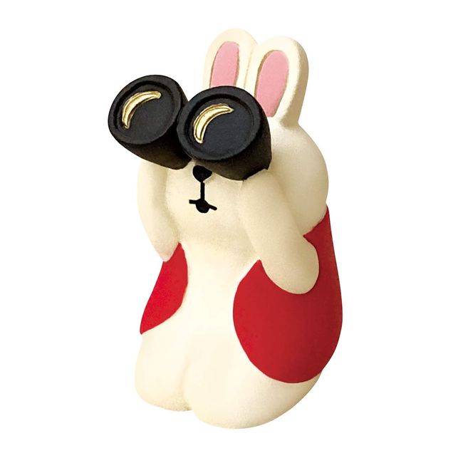 Decore Corporation Binoculars Rabbit ZTM-28017 Miniature Miscellaneous Goods Concombre Moon Viewing in Pond