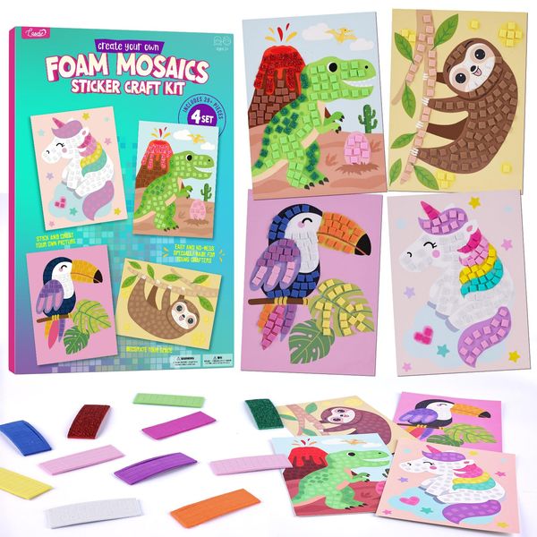 LAOESE First Mosaic Sticker Craft Kit, Childrens Creative Activity Sets, Ages 3 Years Plus