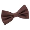DQT Men Plain Shantung Wedding Bow Tie + Cummerbund - Chocolate Brown